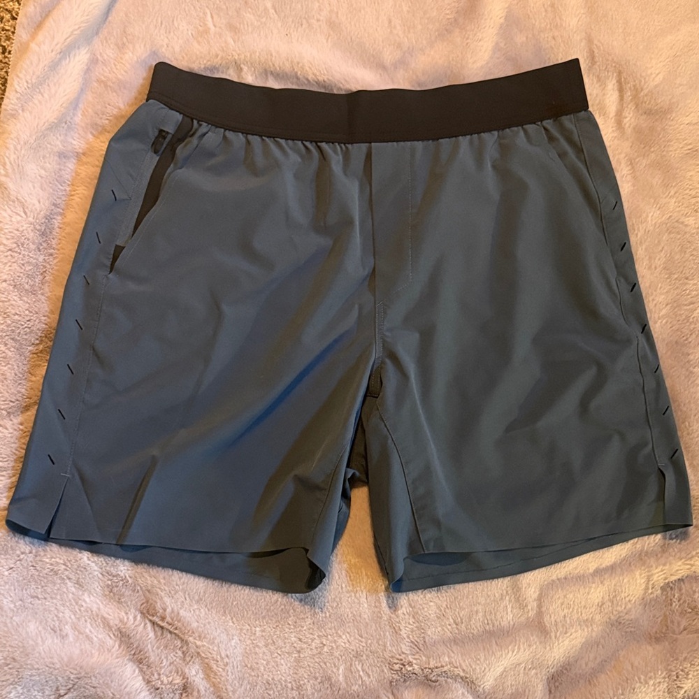 Men's Black and Gray Shorts